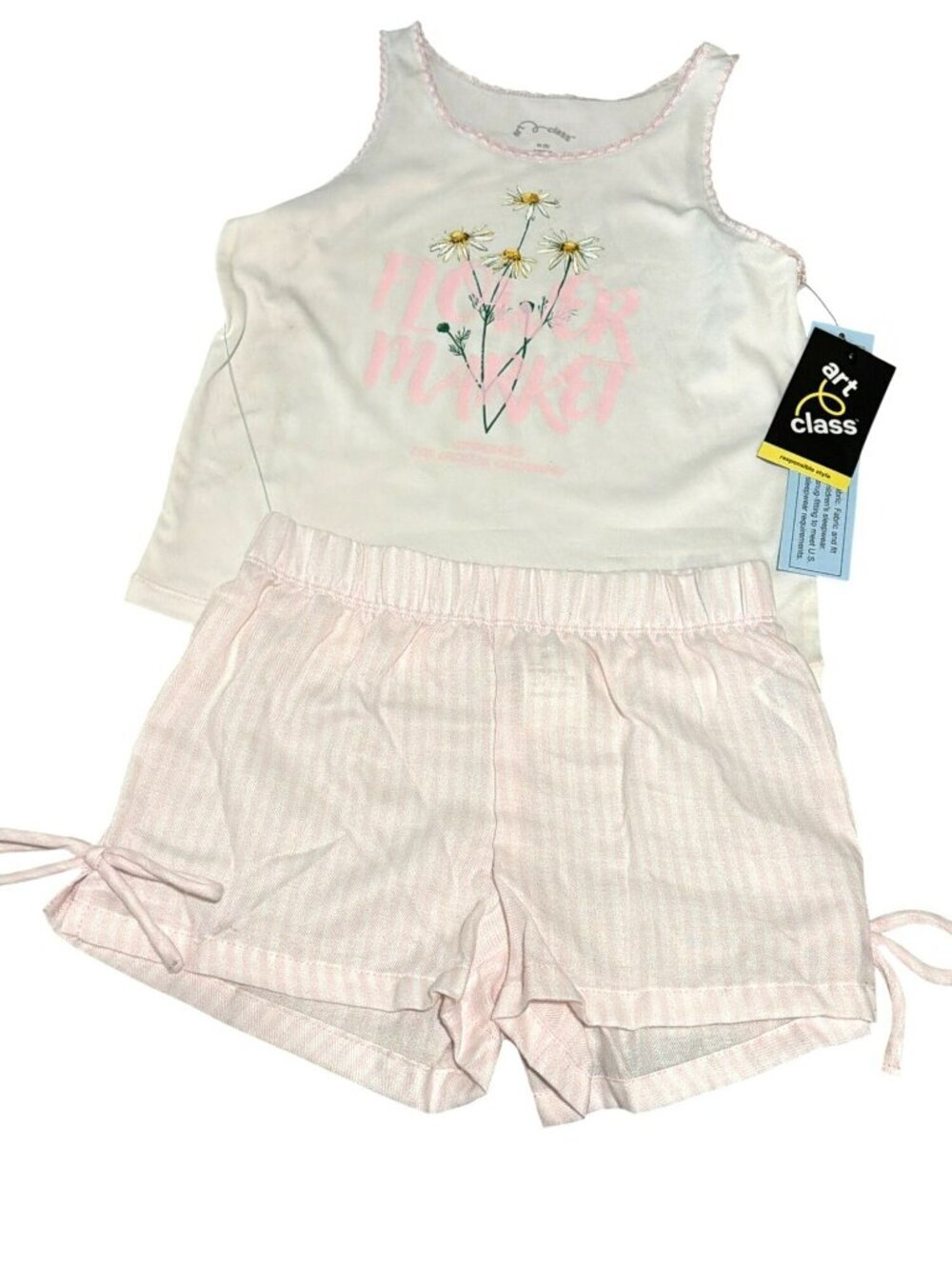 Art Class Girls Flower Market Tank & Shorts Set Size M (8) New